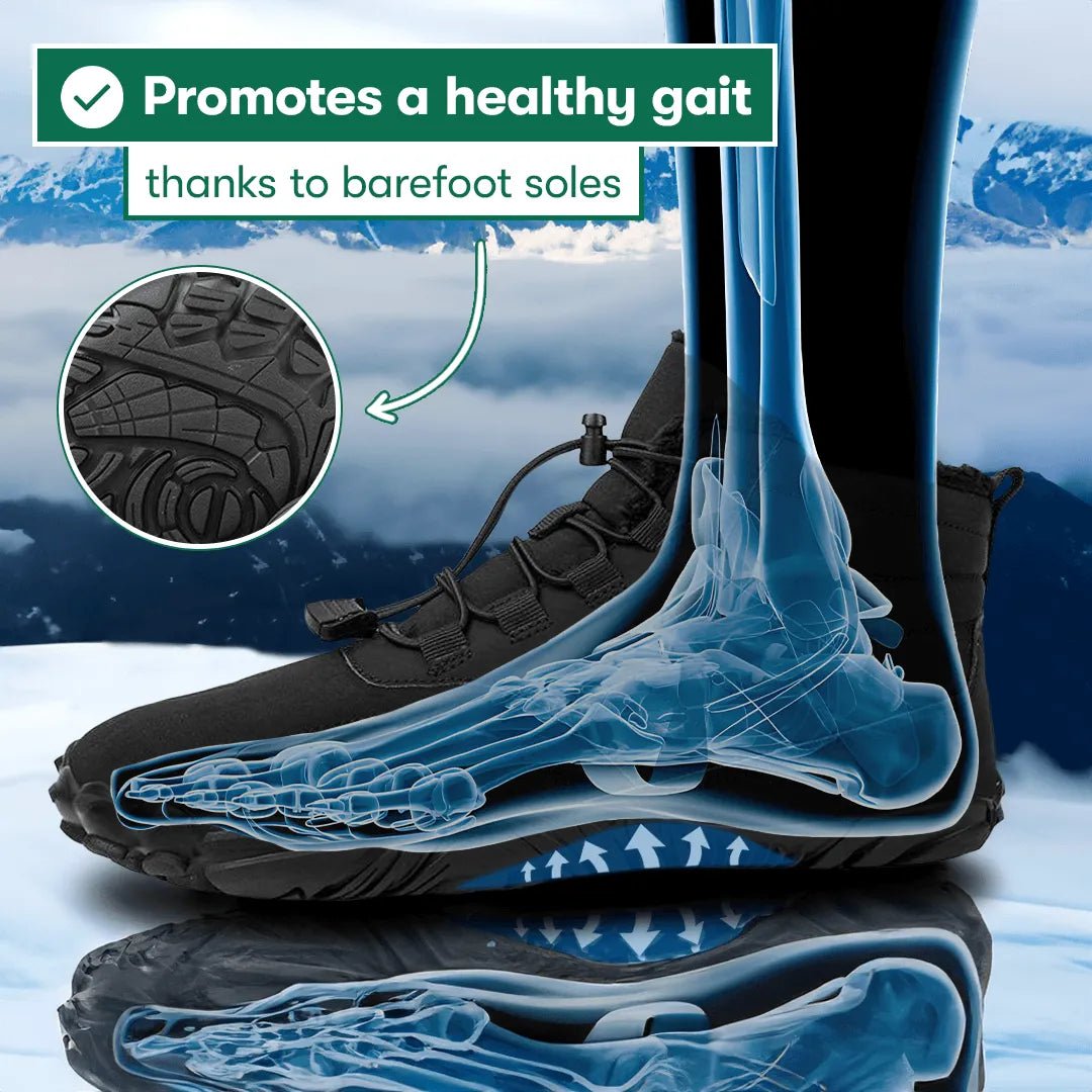 Arcticstep® Winter Pro - Warm & Fleece-Lined Women Barefoot Winter Shoes - Balobarefoot-Black-7-