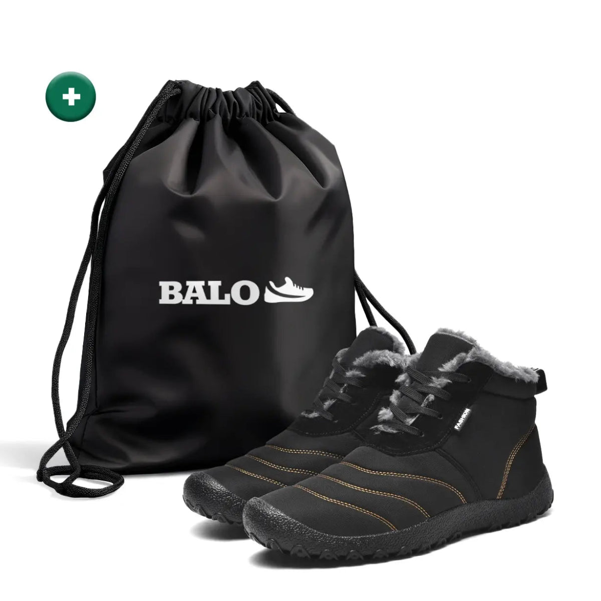 North Winter Barefoot Boots® - Wide toebox, Zero-Drop Sole Winter Shoes - Balobarefoot-Black-7-