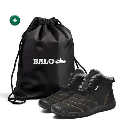 North Winter Barefoot Boots® - Wide toebox, Zero-Drop Sole Winter Shoes - Balobarefoot-Black-7-